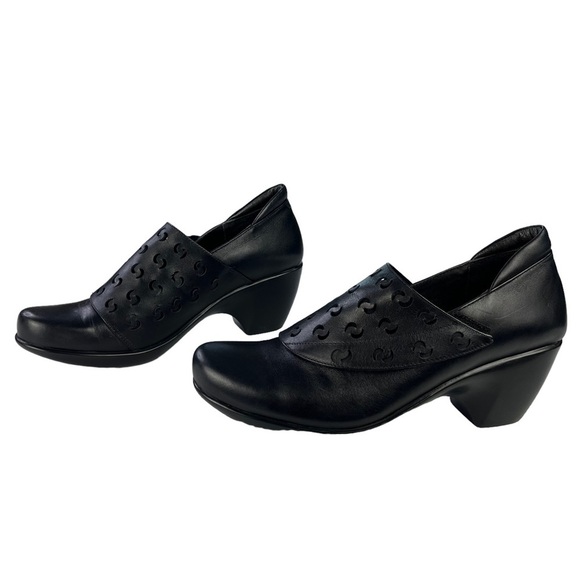 Naot Precious Lase Cut Leather Slip On Heels Black Womens Size EU 41 US 10-10.5 - Picture 4 of 15
